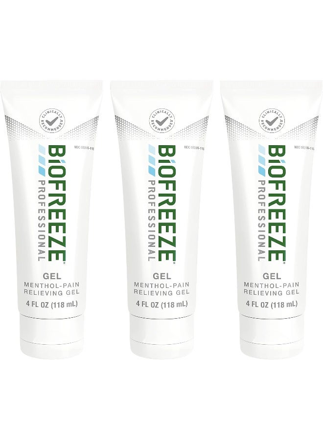 Biofreeze Professional Pain Relief Gel, 4 Oz. Tube, Green, Pack Of 3 - Image 1